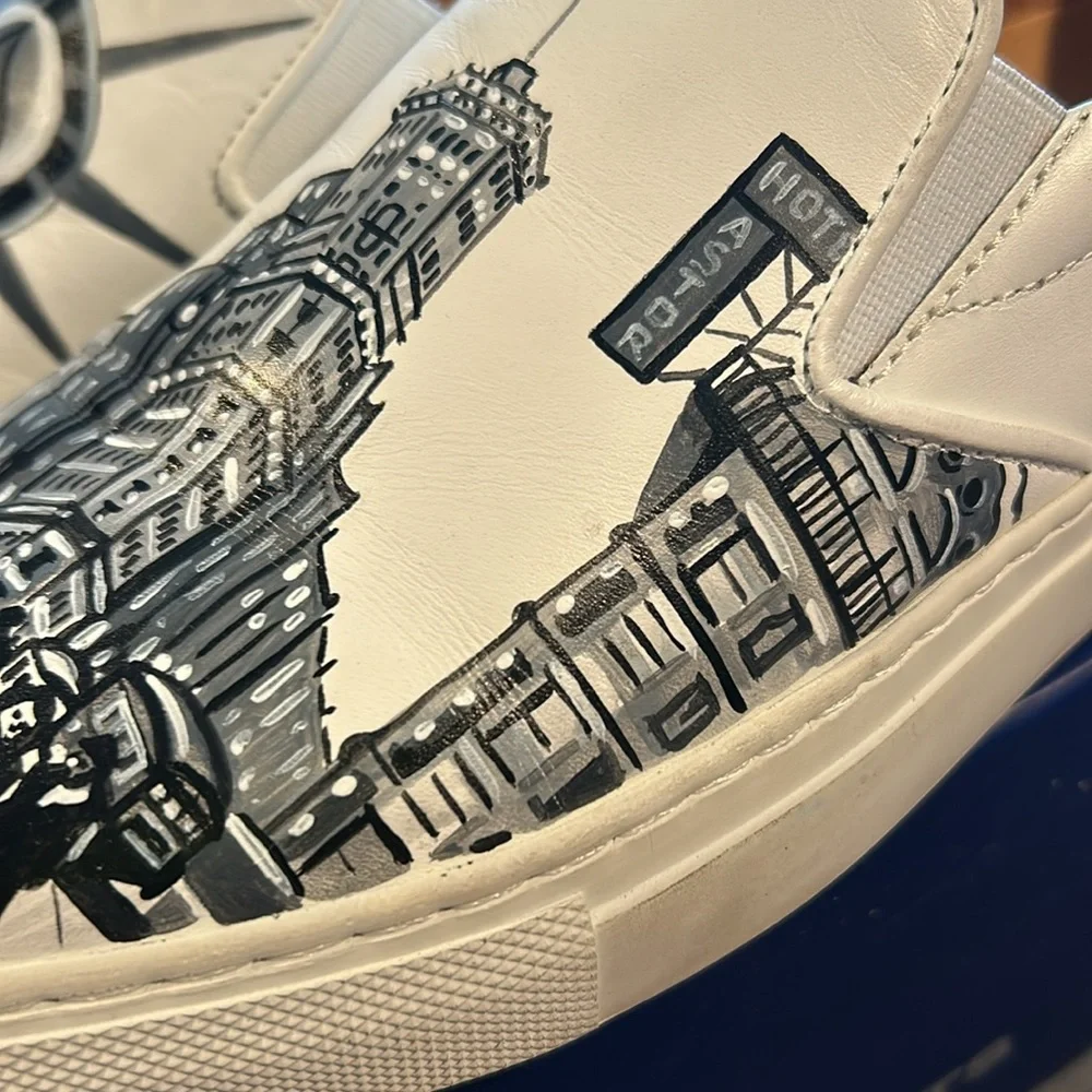 Signed Limited Edition (8/12) Artist Leah Tinari GREATS Sneakers SZ 37 or 6.5 - Picture 14 of 15